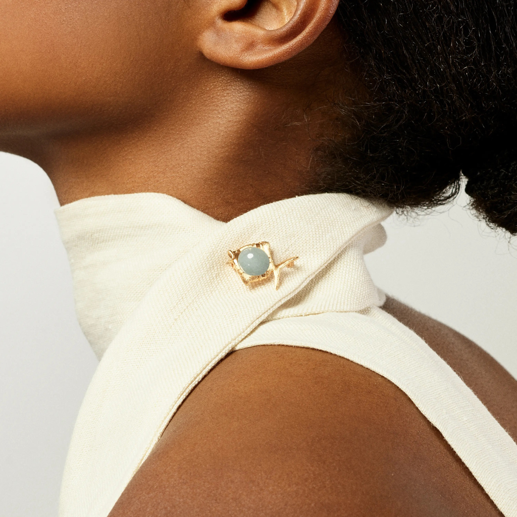 Young Fish Broche Akvamarin