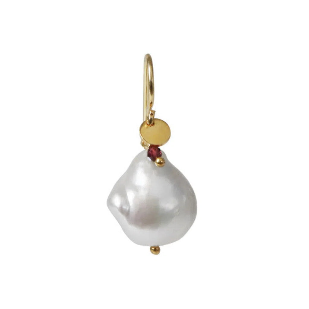 Baroque Pearl Earring with Gemstone