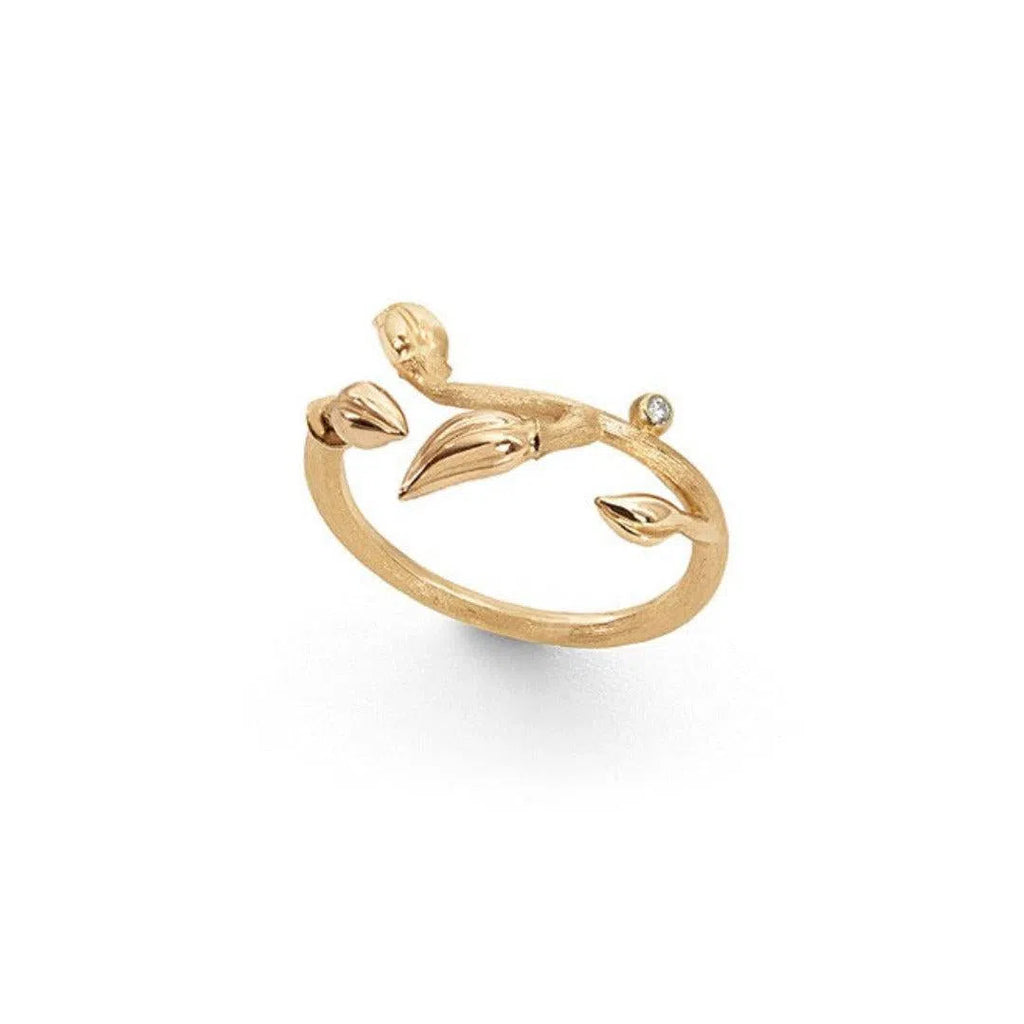 Blooming ring i 18kt rødguld og brillanter TW.VS