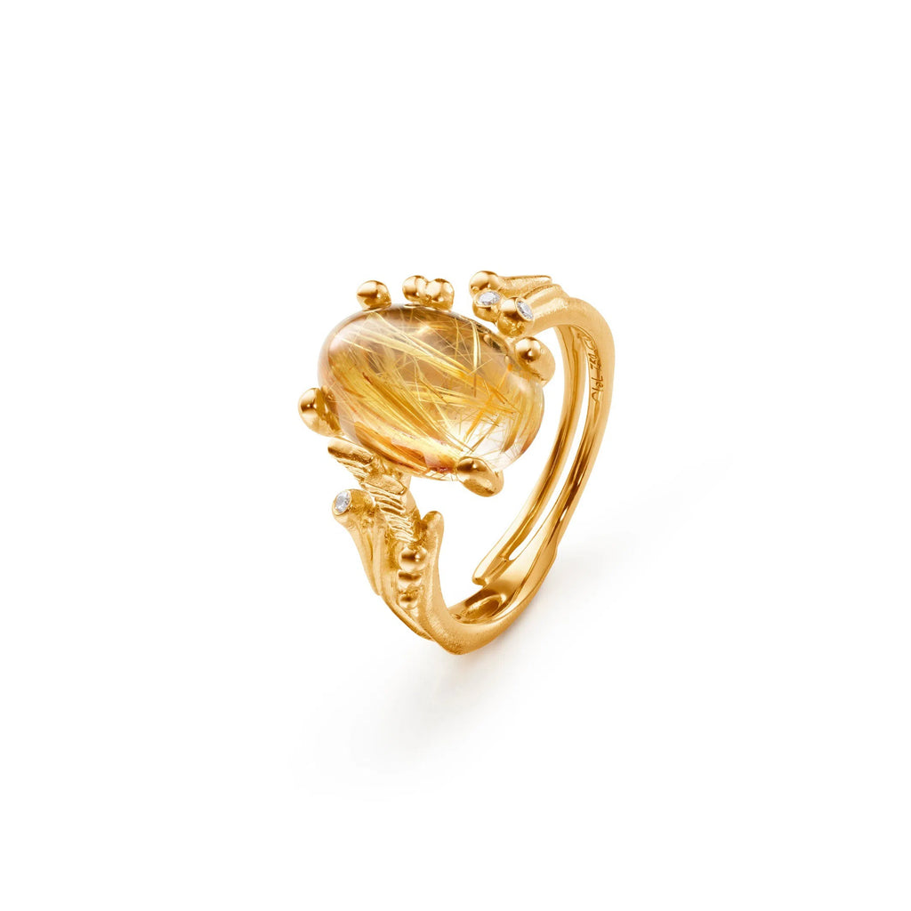 BoHo Ring 18kt Rutil 0,02CT Brill