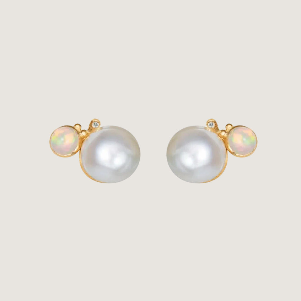 BoHo ørestikker med perle og opal