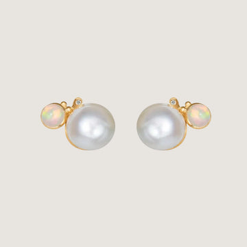BoHo ørestikker med perle og opal
