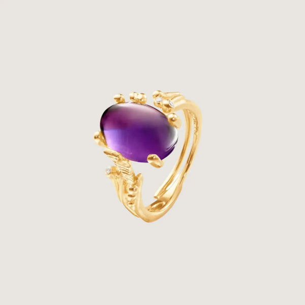 BoHo ring ametyst 18kt