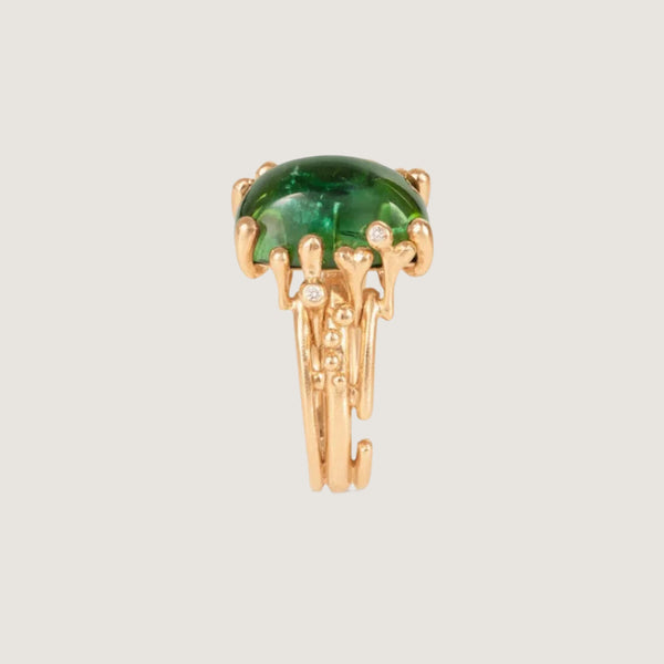 BoHo ring m. grøn turmalin