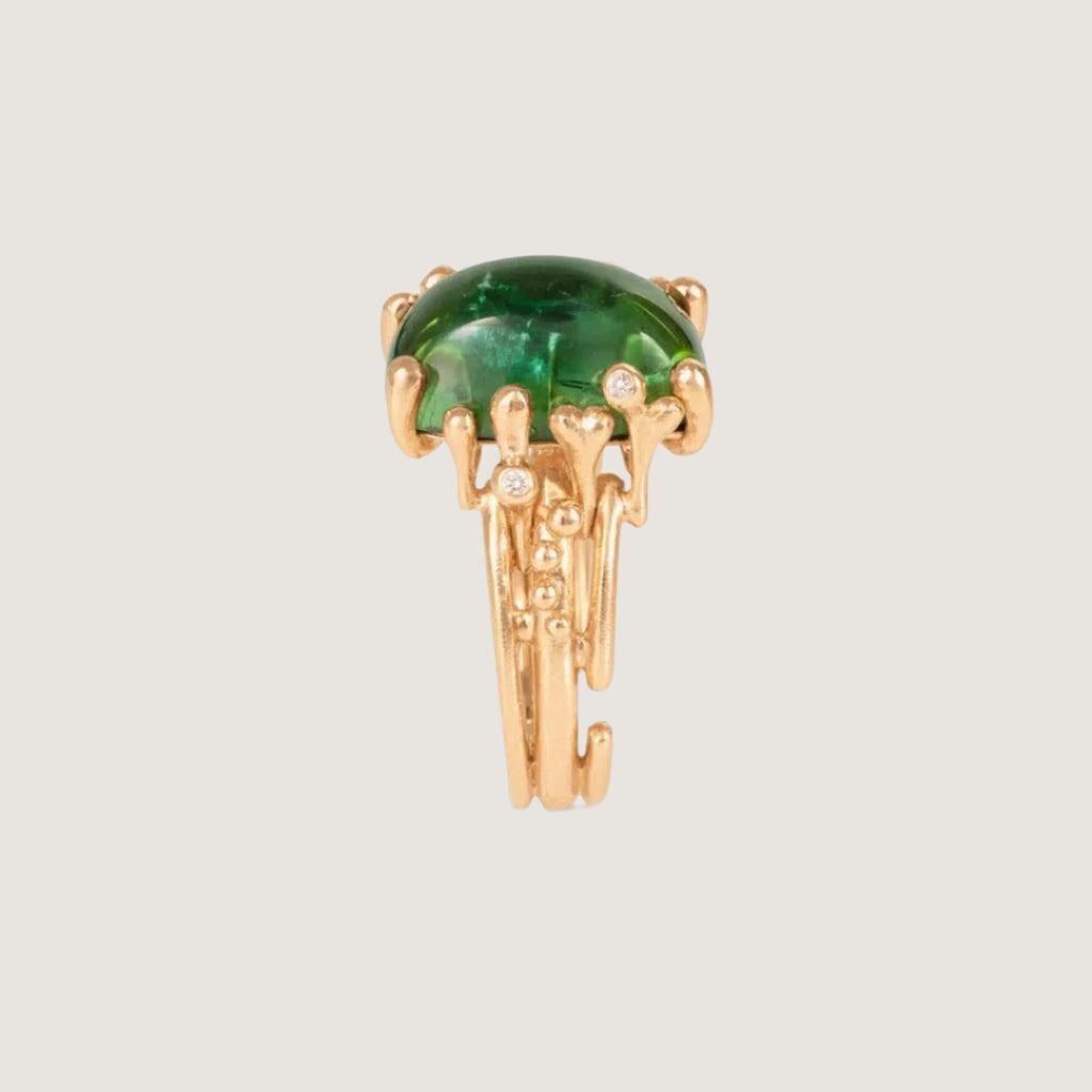 BoHo ring m. grøn turmalin