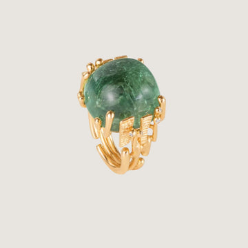 BoHo ring med lys grøn turmalin