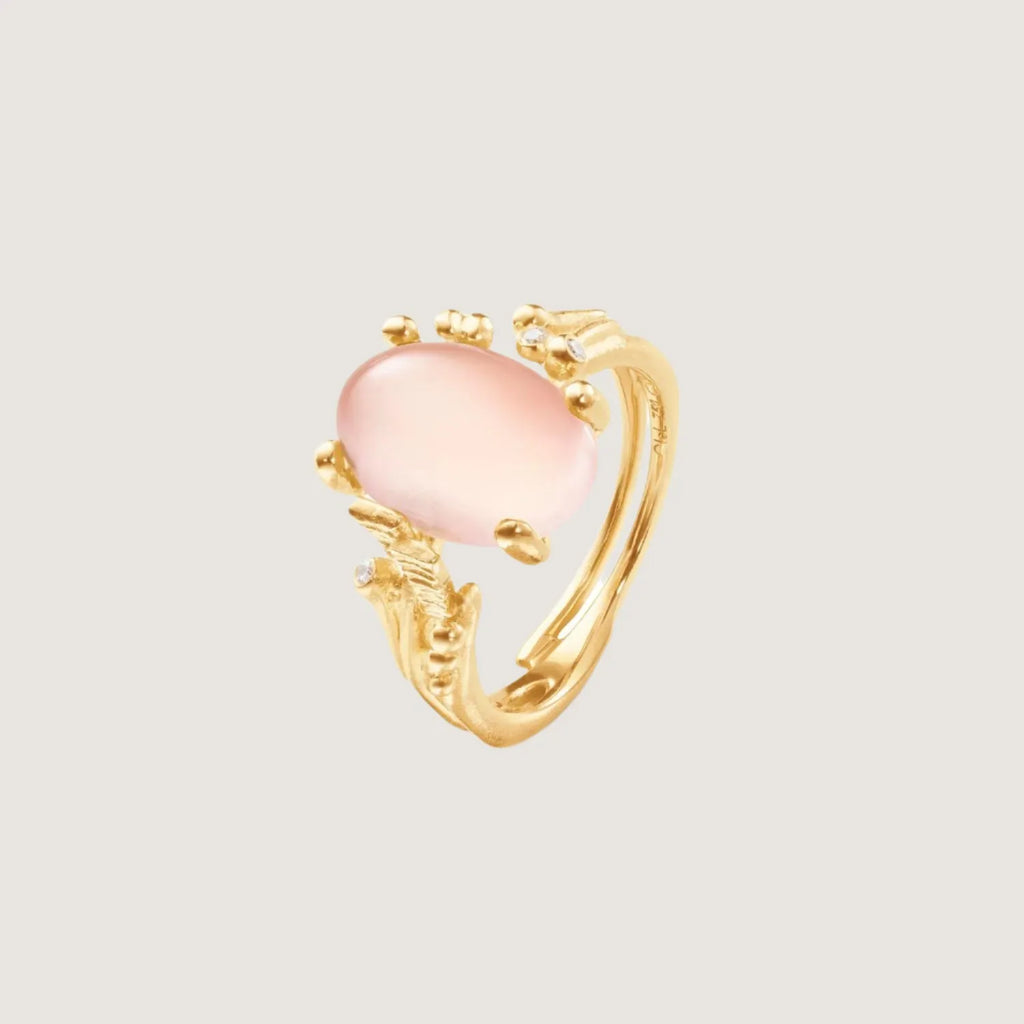 BoHo ring rosakvarts 18kt