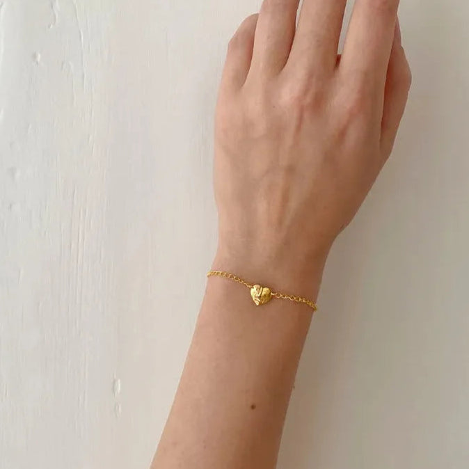 Bruised heart armbånd forgyldt