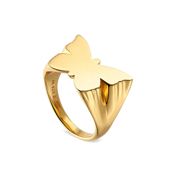 Butterfly Signet Ring Forgyldt