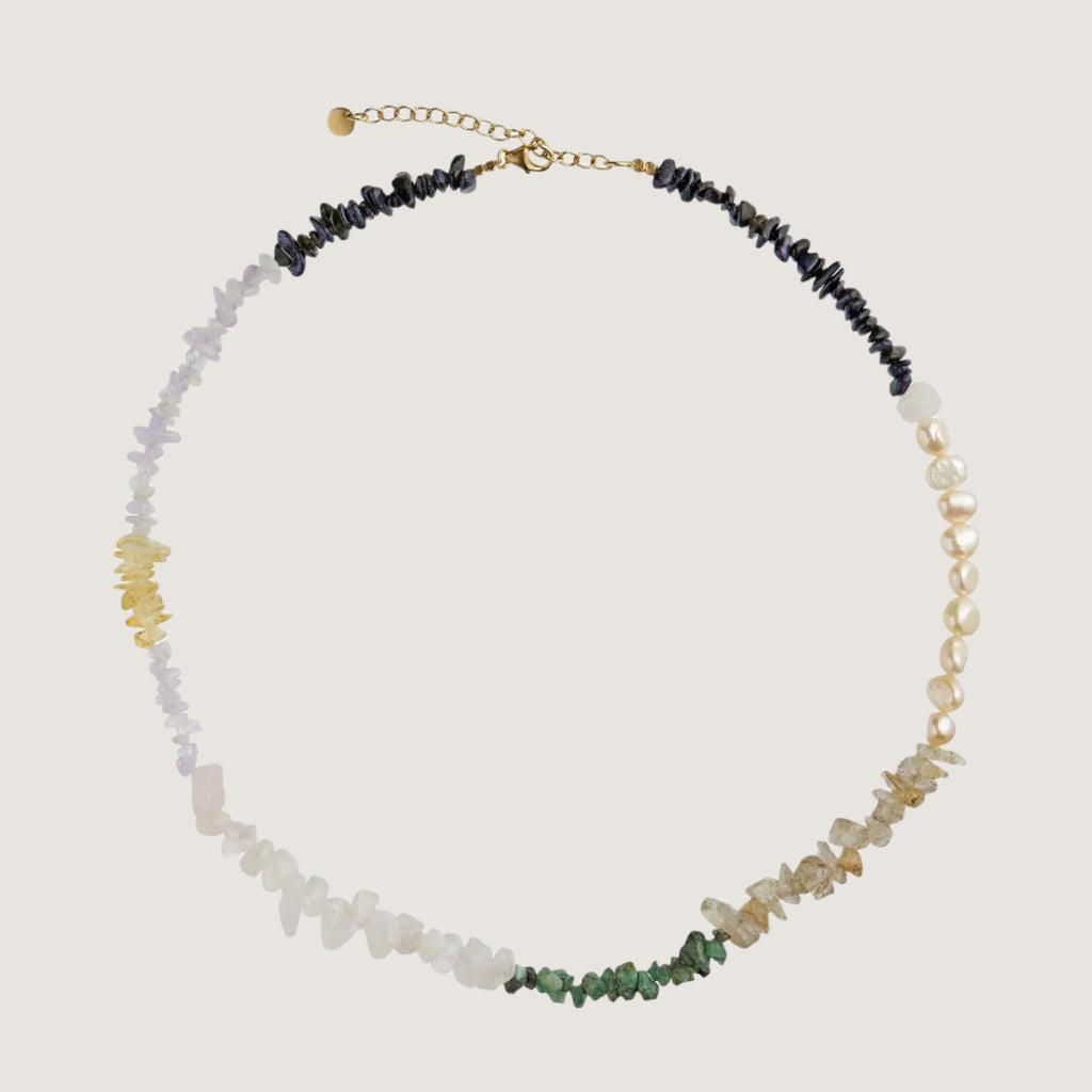 Crispy Coast Necklace - Pacific Colors with Pearls & Gemstones