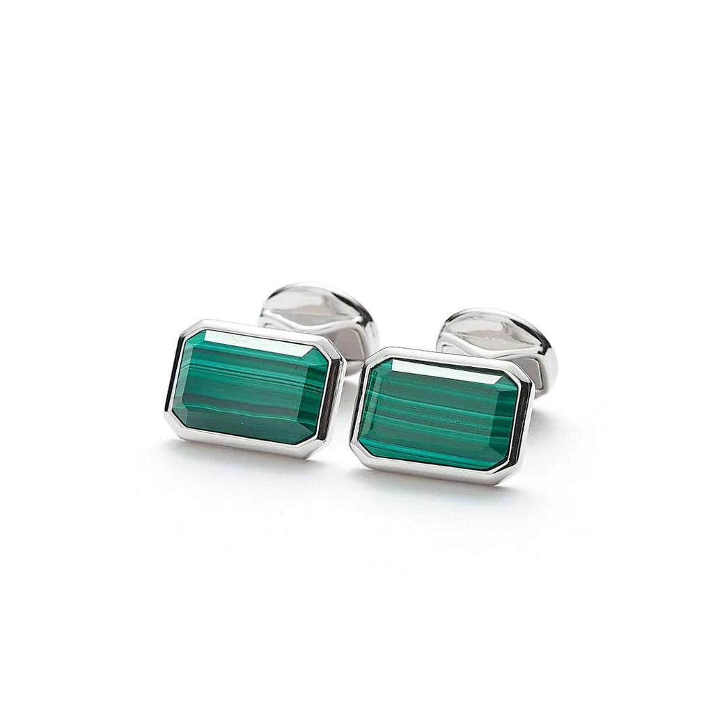 Cufflinks Rectangle Malachite