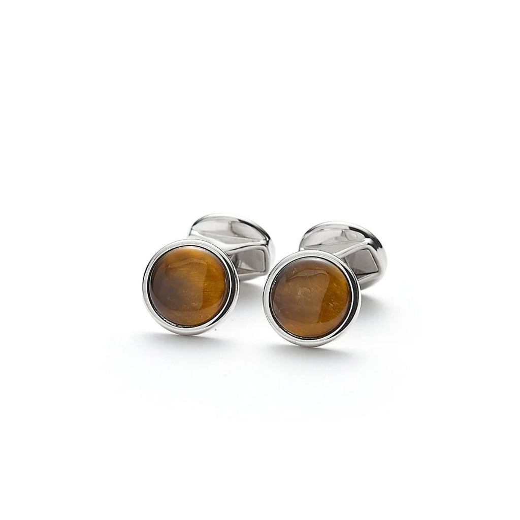 Cufflinks Round Tiger Eye