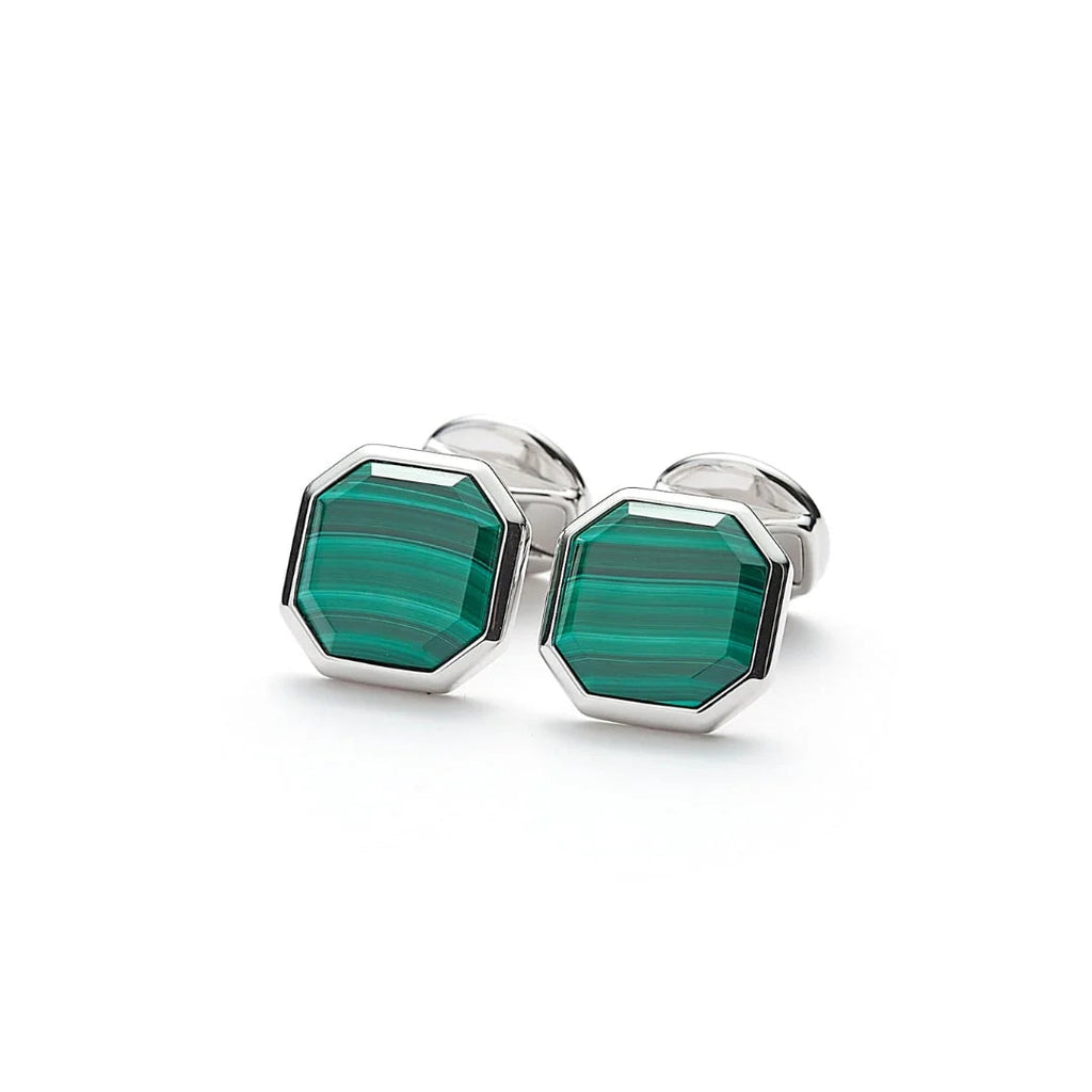 Cufflinks Square Facet Malachite