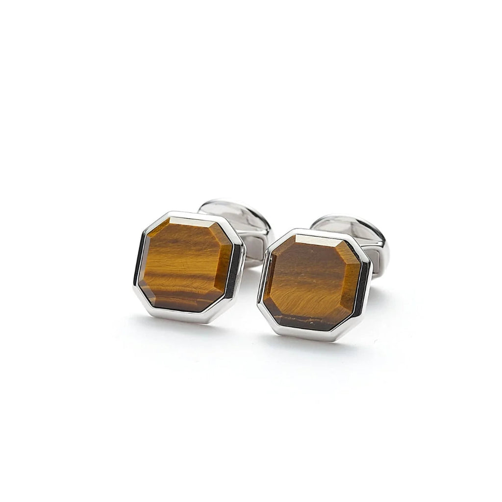 Cufflinks Square Facet Tiger Eye