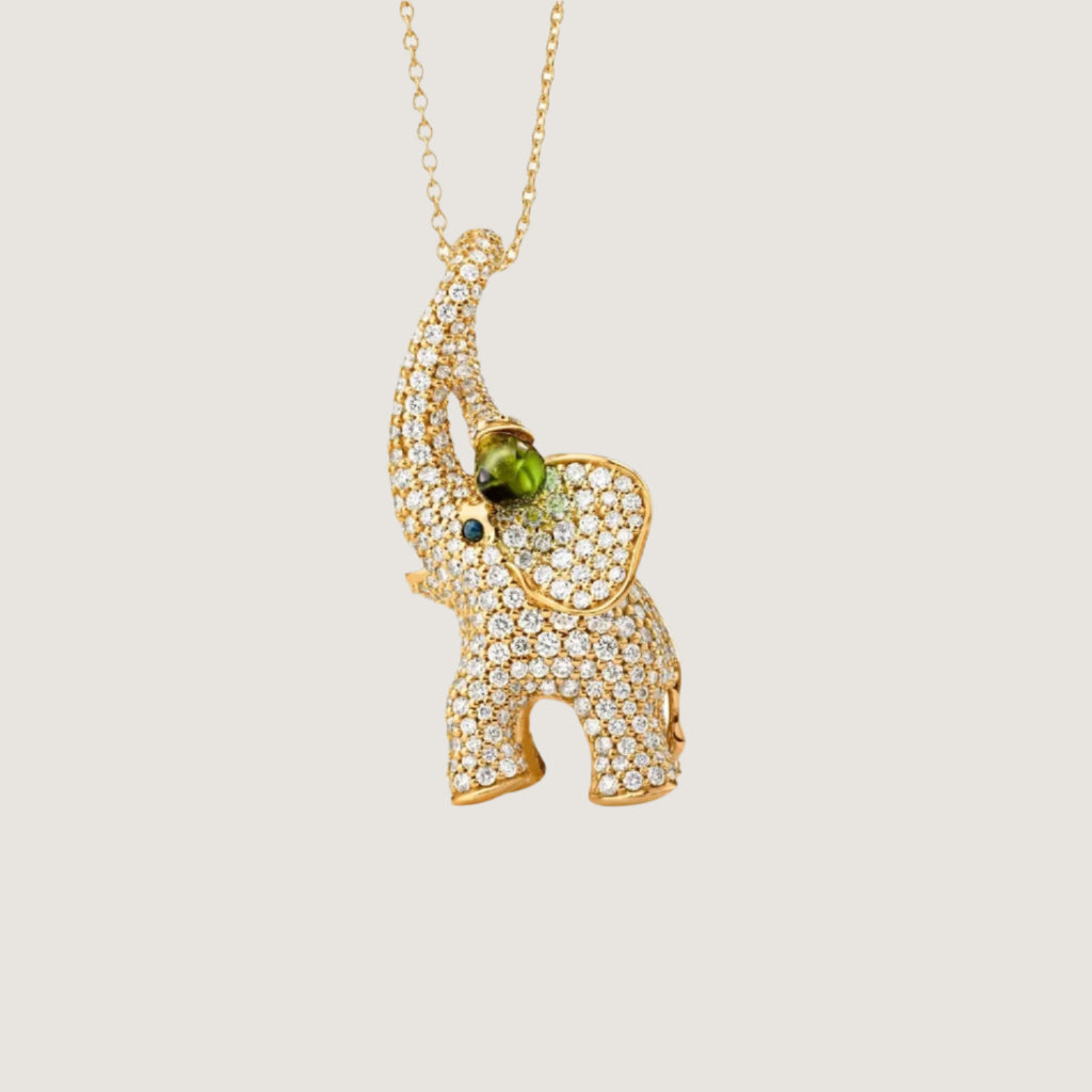 Elephant vedhæng stor pavé