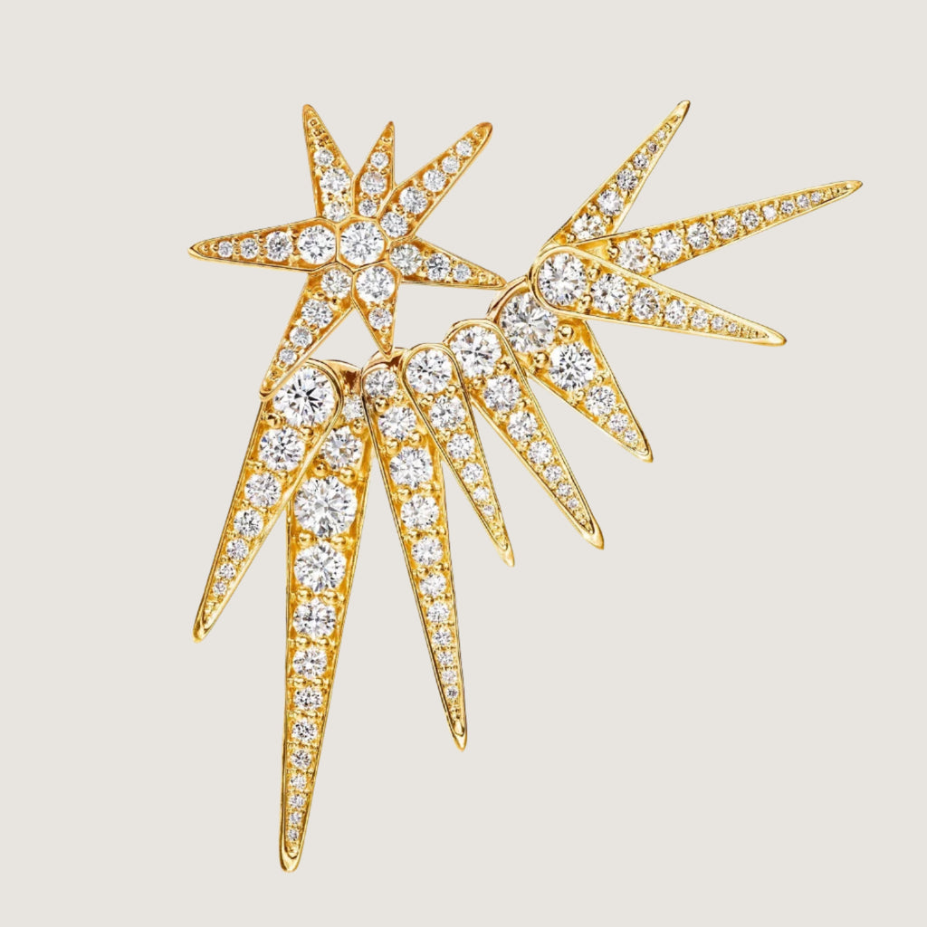 Funky Star 9 takket ørevedhæng 18kt