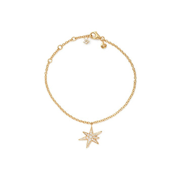 Funky Stars Armbånd 18 karat rødguld 38 brill. i alt 0,21 ct. TW.VS 18 cm med karabin. Kan afkortes