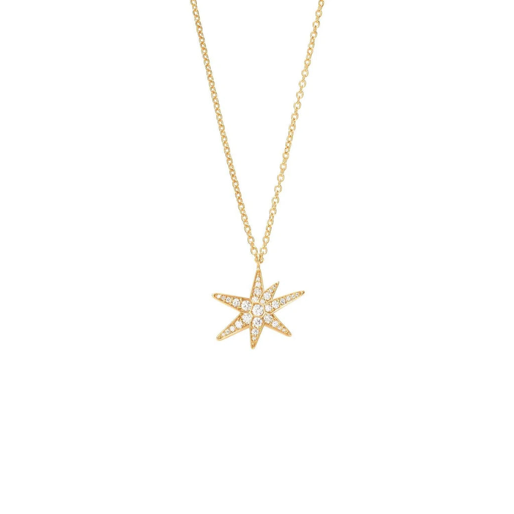 Funky Stars Collier 18 karat rødguld 38 brill. 0,21 ct. TW.VS anker 30, 45 cm karabin. Kan afkortes