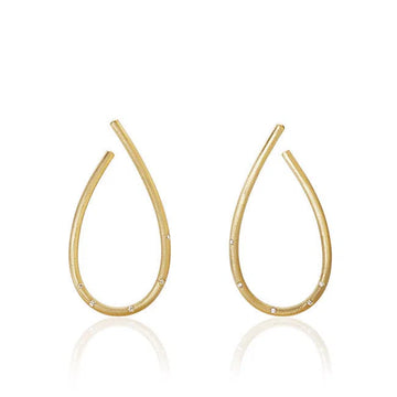Kharisma Øreringe. Stor, Guld 18 K m. 10 Brillanter 0,08 CT. D/F, VVS/VS