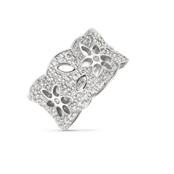 Lace ring mellem i 18kt hvidguld med pave'