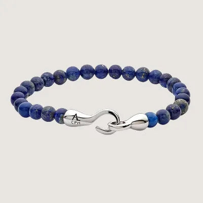 Lapis with Hook Clasp 6mm