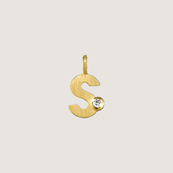 Letter vedhæng small 0,04CT 18kt