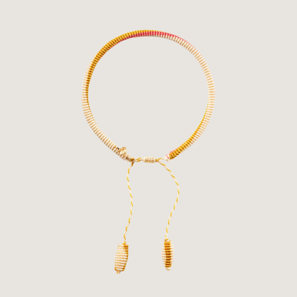 Life Armbånd, håndknyttet reb oval 4,5mm, farve: Honey