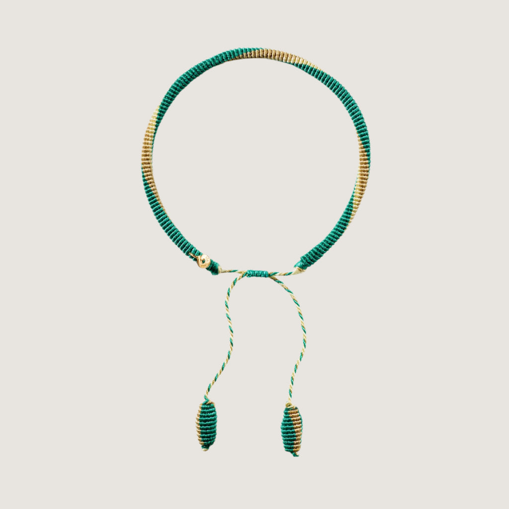 Life Armbånd, håndknyttet reb oval 4,5mm, farve: Laguna