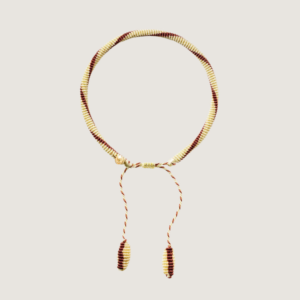 Life Armbånd, håndknyttet reb oval 4,5mm, farve: Seashell