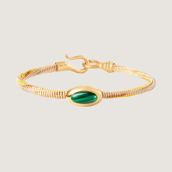 Life armbånd 4,5mm Golden m.malakit