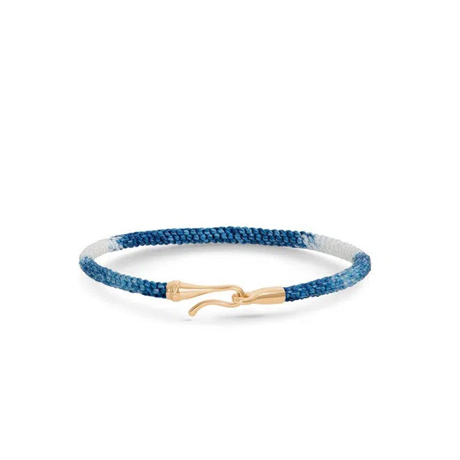 Life armbånd i rødguld og nylon i farven Blue Jeans