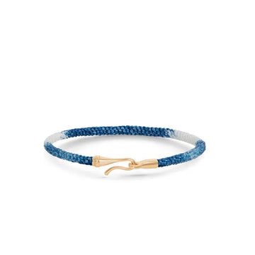 Life armbånd i rødguld og nylon i farven Blue Jeans