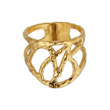 Logo Ring Gold-Plated Sterling Silver