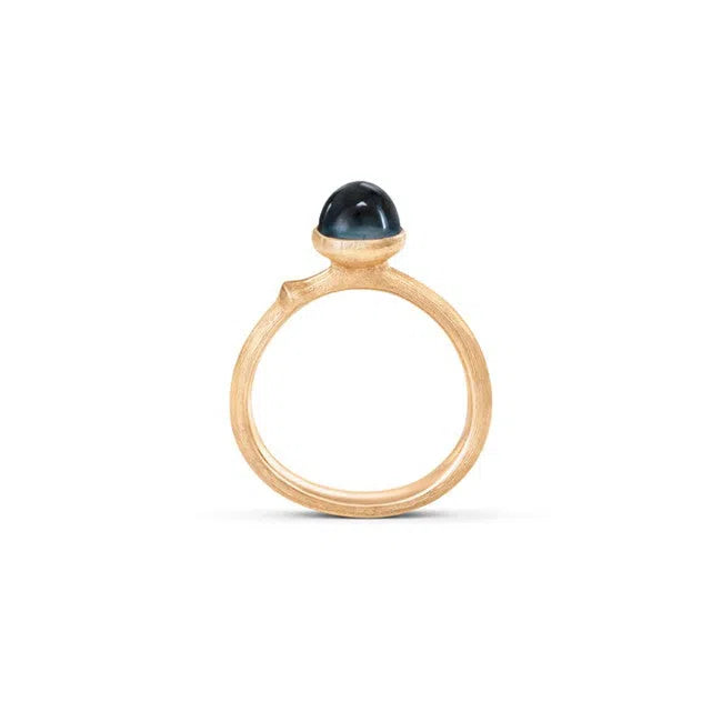 Lotus ring i 18kt rødguld med topas