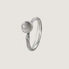 Lotus ring i Sterling sølv med grå månesten