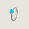 Lotus ring i Sterling sølv med turkis