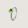Lotus ring i sterling sølv med serpentin