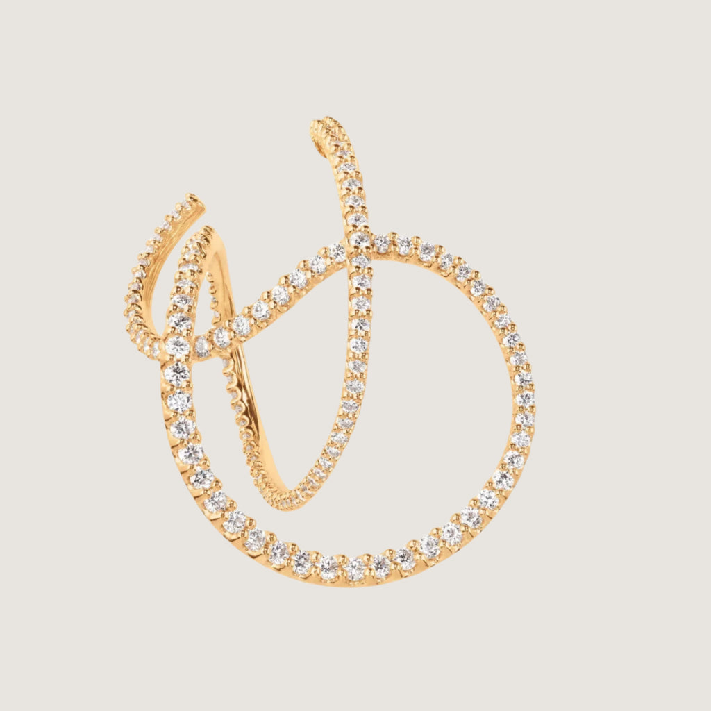 Love Band Twisted ørestik 18KT