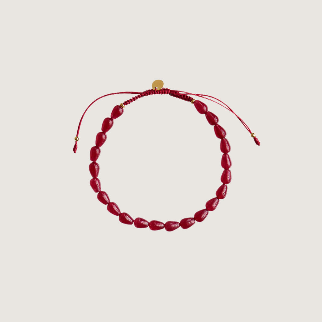 Love Drop Bracelet with Bordeaux Ribbon