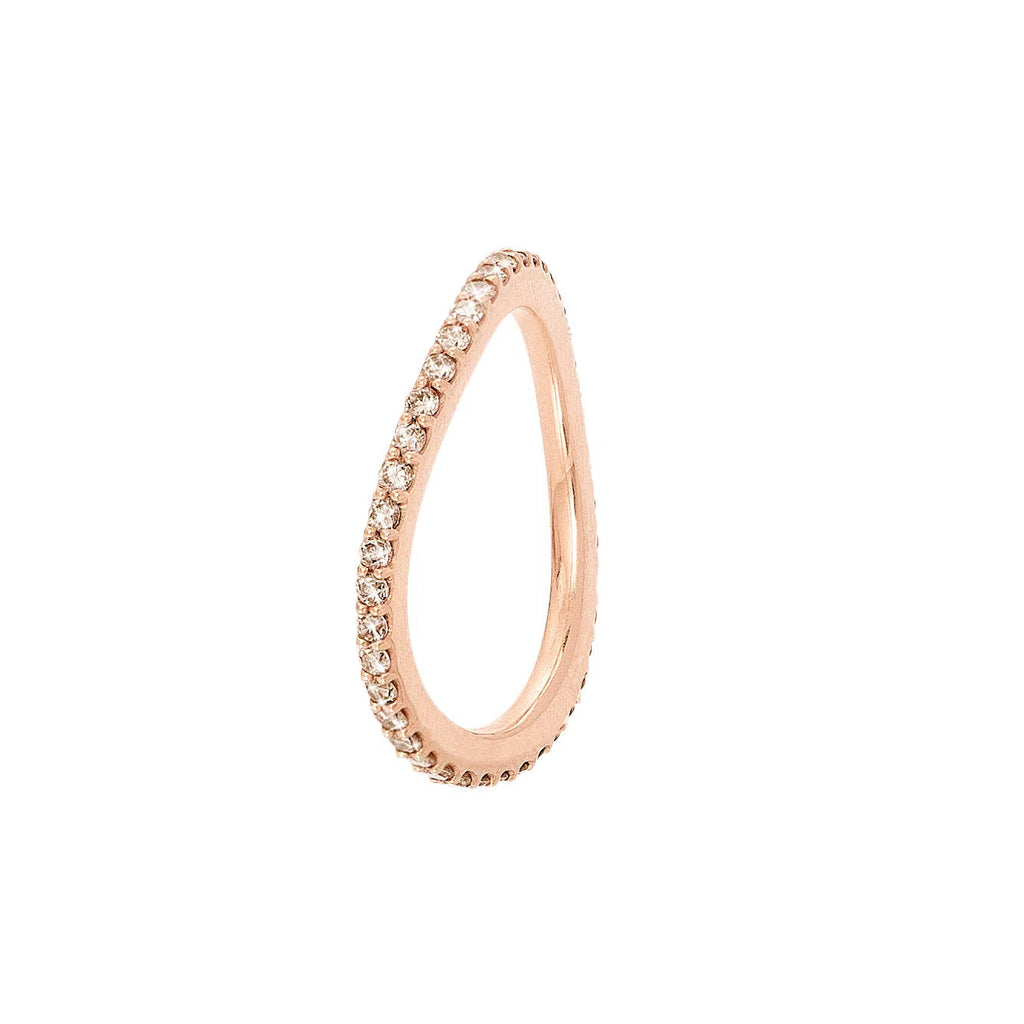 Love bands ring buet i 18kt rosa guld med pavé og brillanter TW.VS