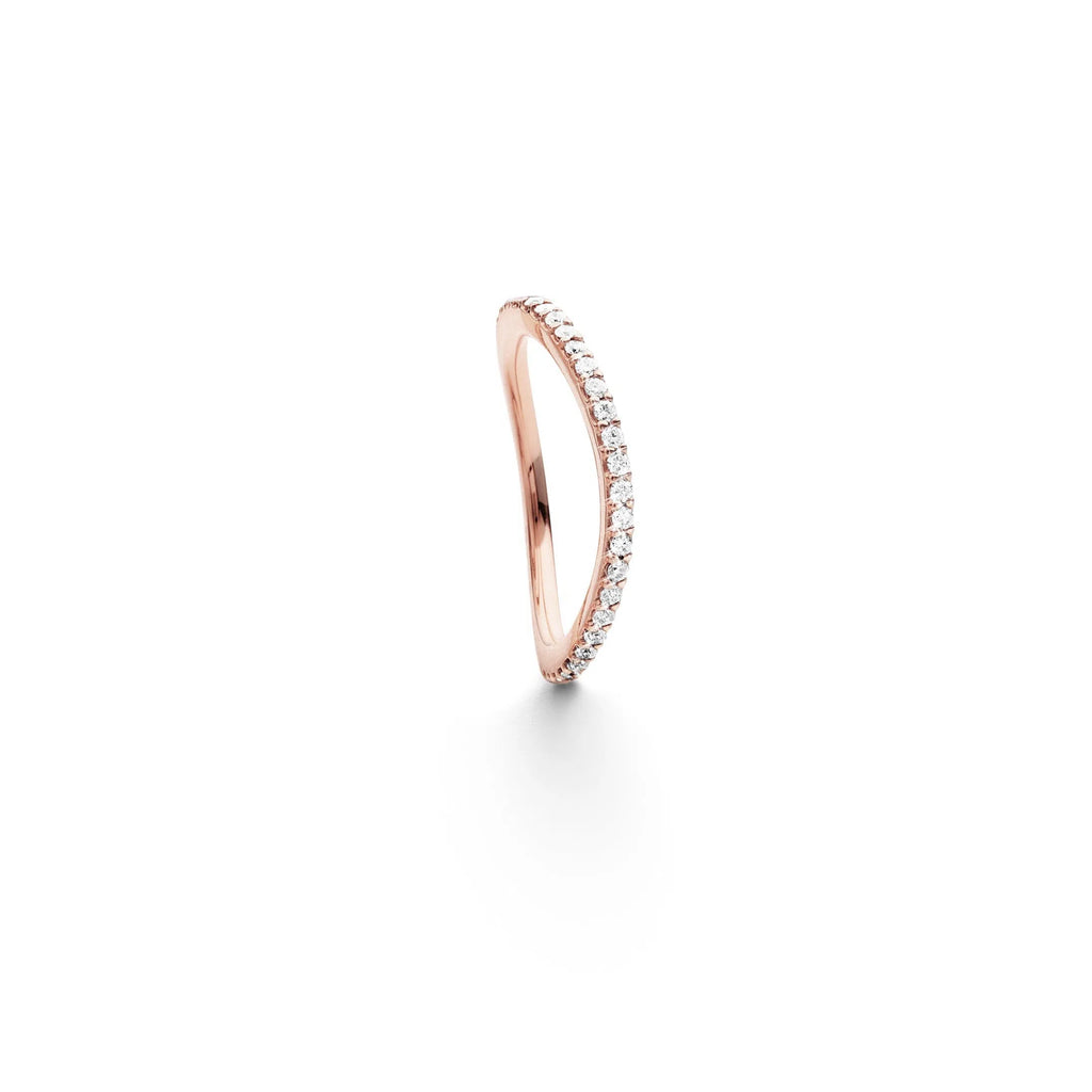 Love bands ring buet i 18kt rosa guld med pavé og brillanter TW.VS