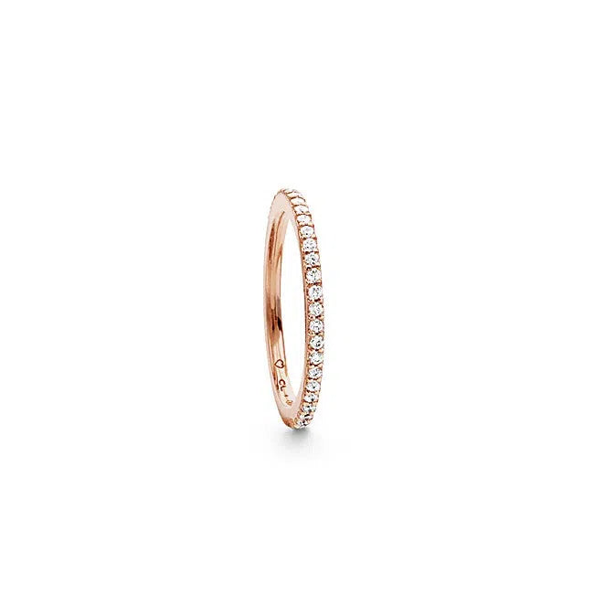 Love bands ring lige i 18kt rosa guld med pavé og brillanter TW.VS