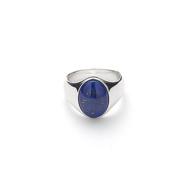 Oval Signet Ring Lapis