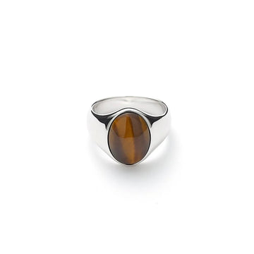 Oval Signet Ring Tiger Eye