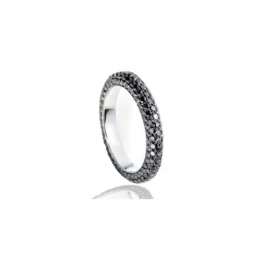 Pavé Ring 18KT Hvidguld m. sorte diamanter