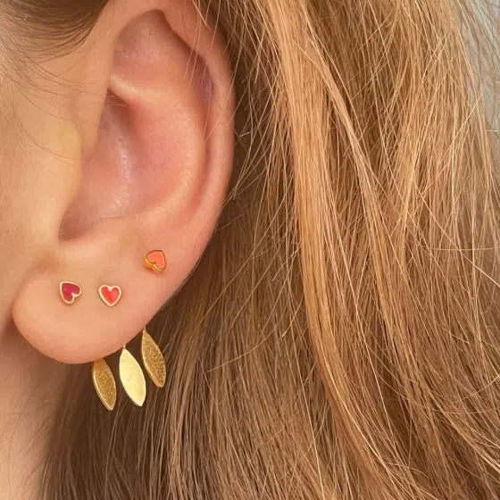 Petit Love Heart Burgundy Enamel