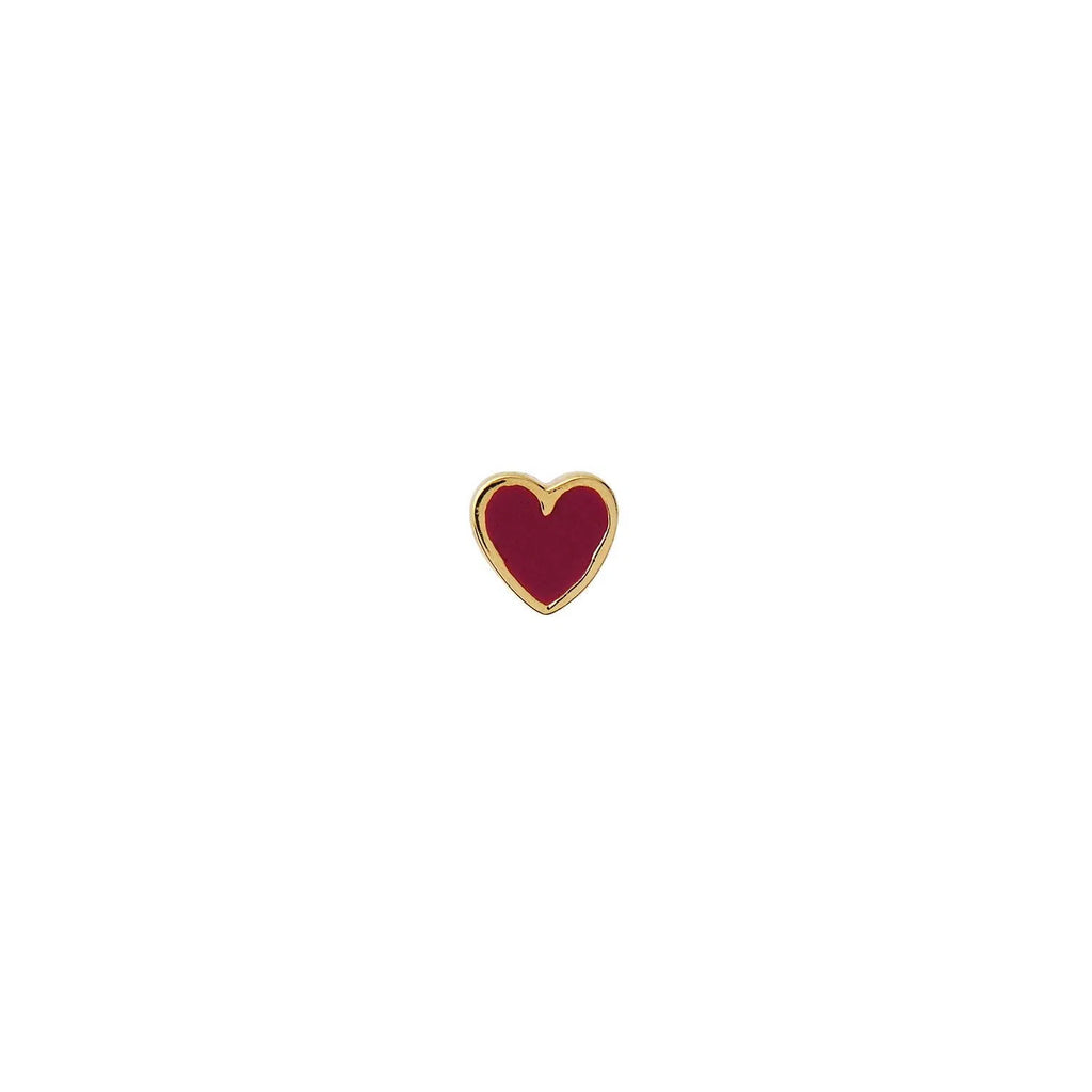 Petit Love Heart Burgundy Enamel