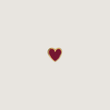 Petit Love Heart Burgundy Enamel