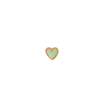 Petit Love Heart Mint Green Enamel Earring