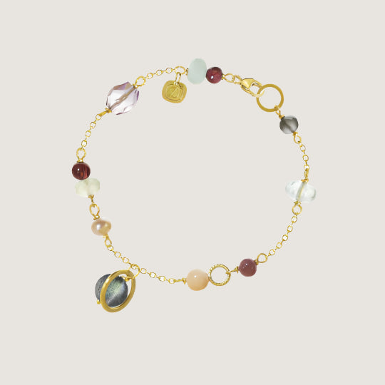 Piccolo Daybreak armbånd mix sten 18KT